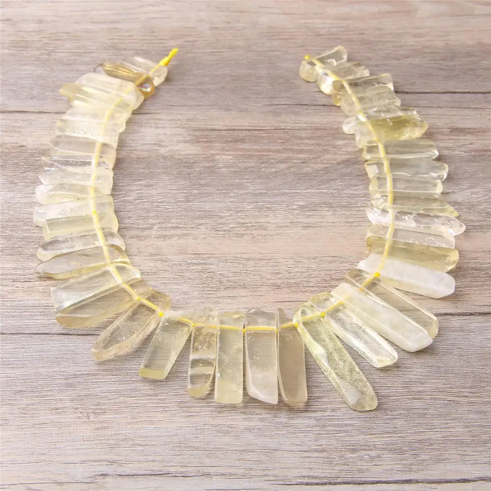 Кристаллы лимонно-желтого сумасшедшего агата кварцевые очки градиентные бусины