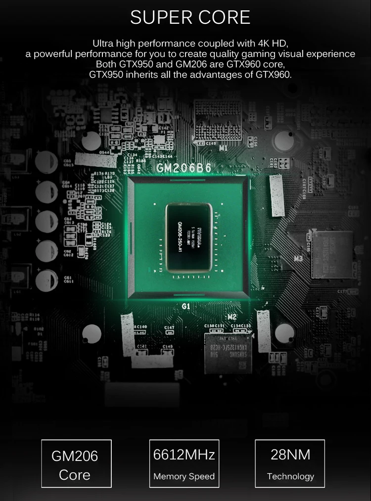Видеокарта VEINEDA GTX950 2GB 128Bit GDDR5 видеокарта для игр nVIDIA Geforece