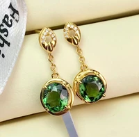 14k gold color earring for women fine aretes mujer oorbellen jewelry bizuteria natural gemstone orecchini kolczyki drop earring