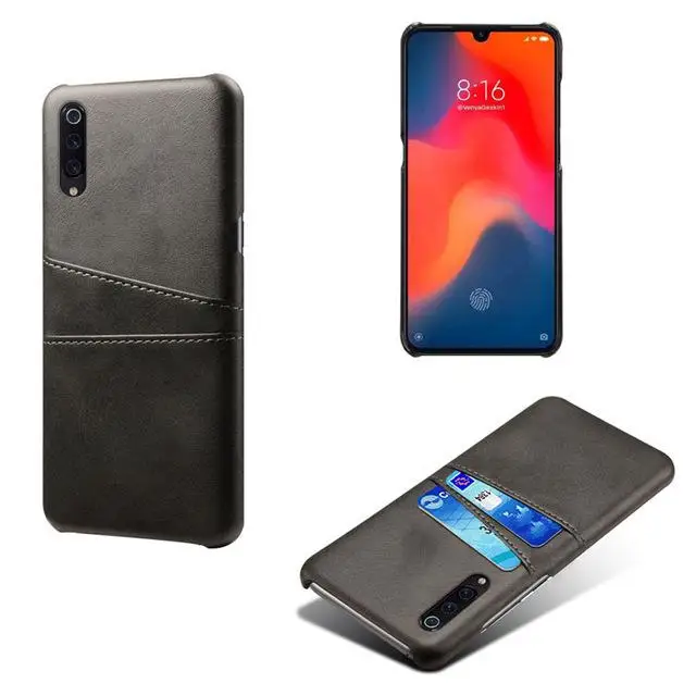 Для Xiaomi mi 9 8 SE 5X 6X A1 A2 Play чехол для кредитных карт Винтаж из искусственной кожи чехол-бумажник чехол для Red mi 7 6 5 5A 4X S2 K20 Note 7 6 iPad Pro - Цвет: Black
