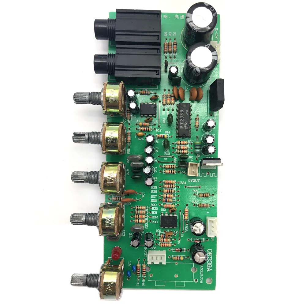 PT2399 AC12 15V караоке предусилитель доска Цифровой Bluetooth микрофон тональная плата Rever