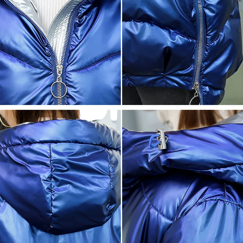 Waterproof Winter Hooded Long Parkas Oversize Casual Outwear Coat Streetwear Thicking Cotton Down Padded Parkas Women's Clothing