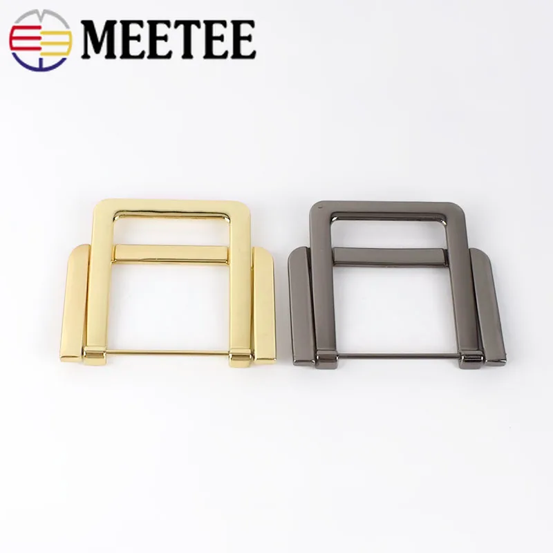 Meetee 2/5 шт. ID 37 мм металлические прямоугольные двойные D-образные кольца пряжки для
