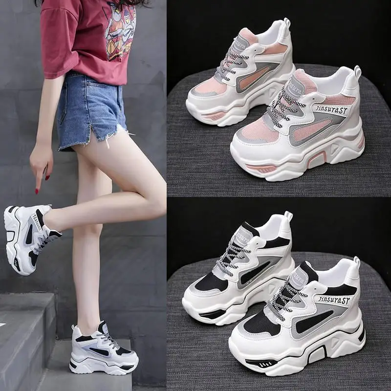 

2020 Vulcanized sneakers girls ladies casual autumn spring shoes women thick bottom chunky sneakers