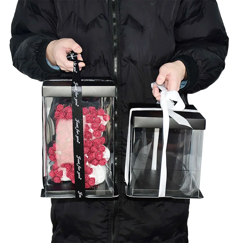 Teddy Bear Rose Box Artificial Flowers Box For Women Valentines Wedding Birthday Gift Packaging Box Home Decor Accessories