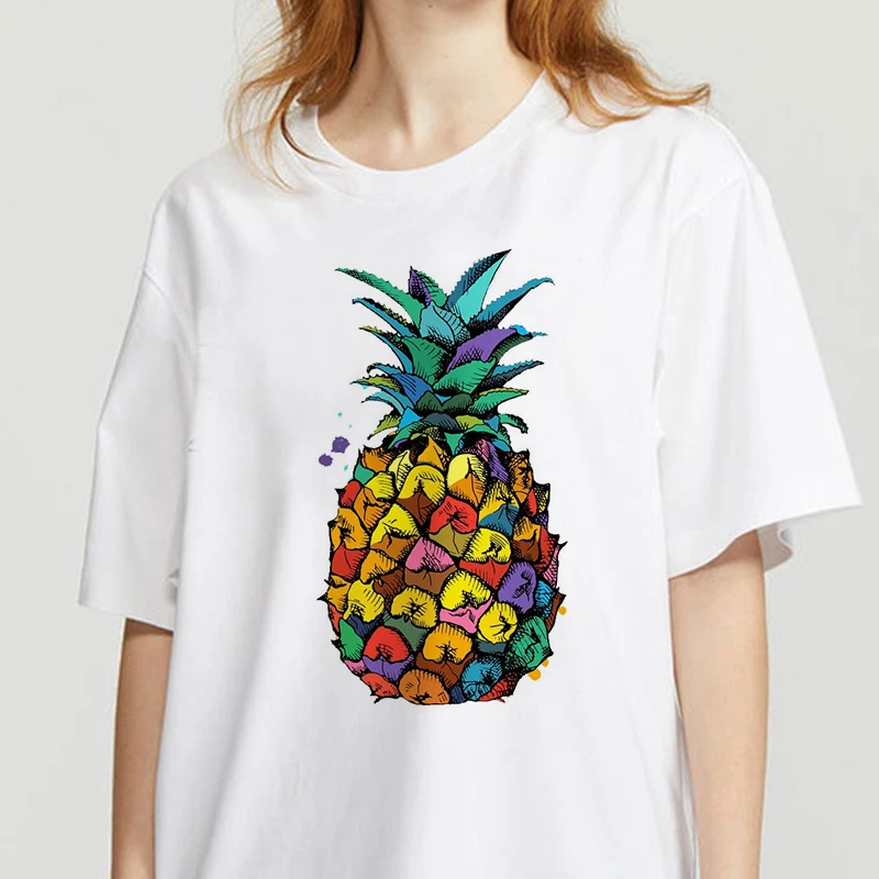 

Women's Different Pineapple Fruit Clothing Printed T-shirt Fashion Women's Top Graphic T-shirt Women's Kawaii Camisas T-shirt