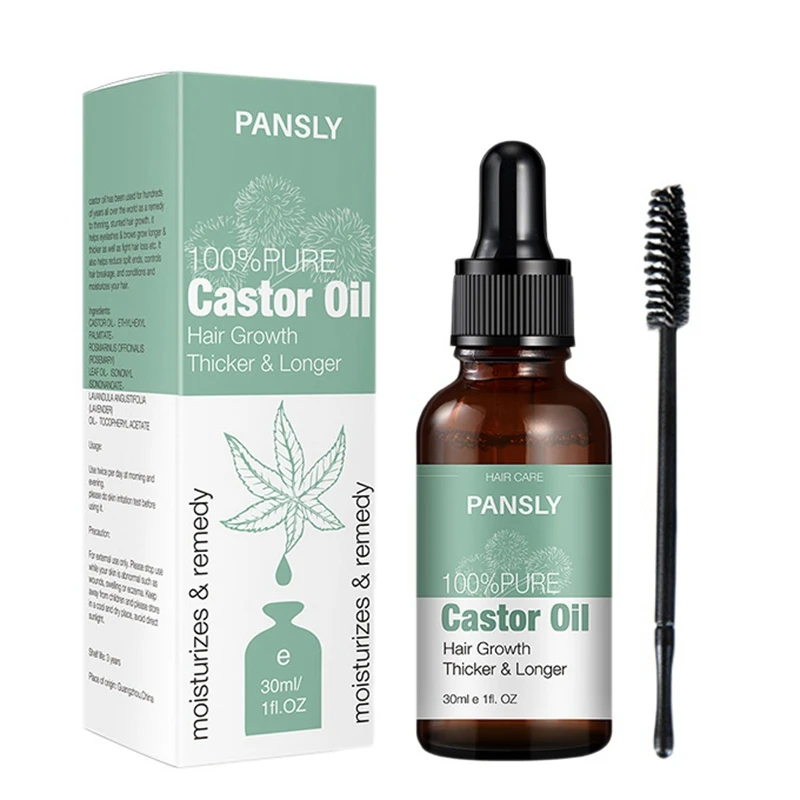 

PANSLY Pure Organic Castor Oil Eyebrow Enhancer Serum Hair Growth Liquid With Mascara Brushes 30ML