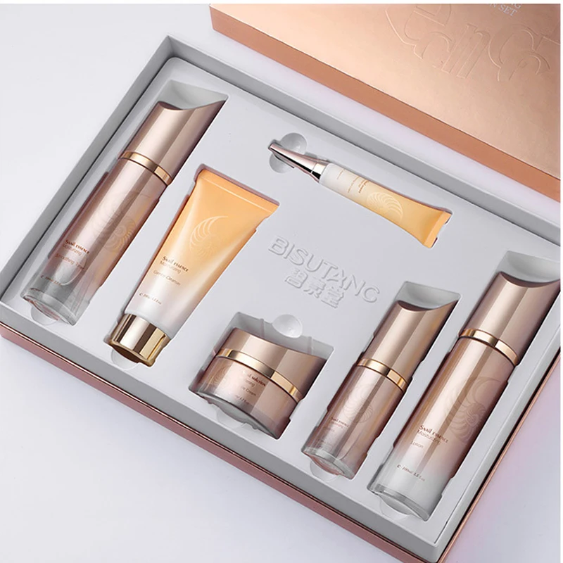 

Whitening Skin Care Sets Snail Serum Toner Lotion Facial Cleanser Face Cream Eye Cream Remove Freckles Moisturizing Cosmetic Set