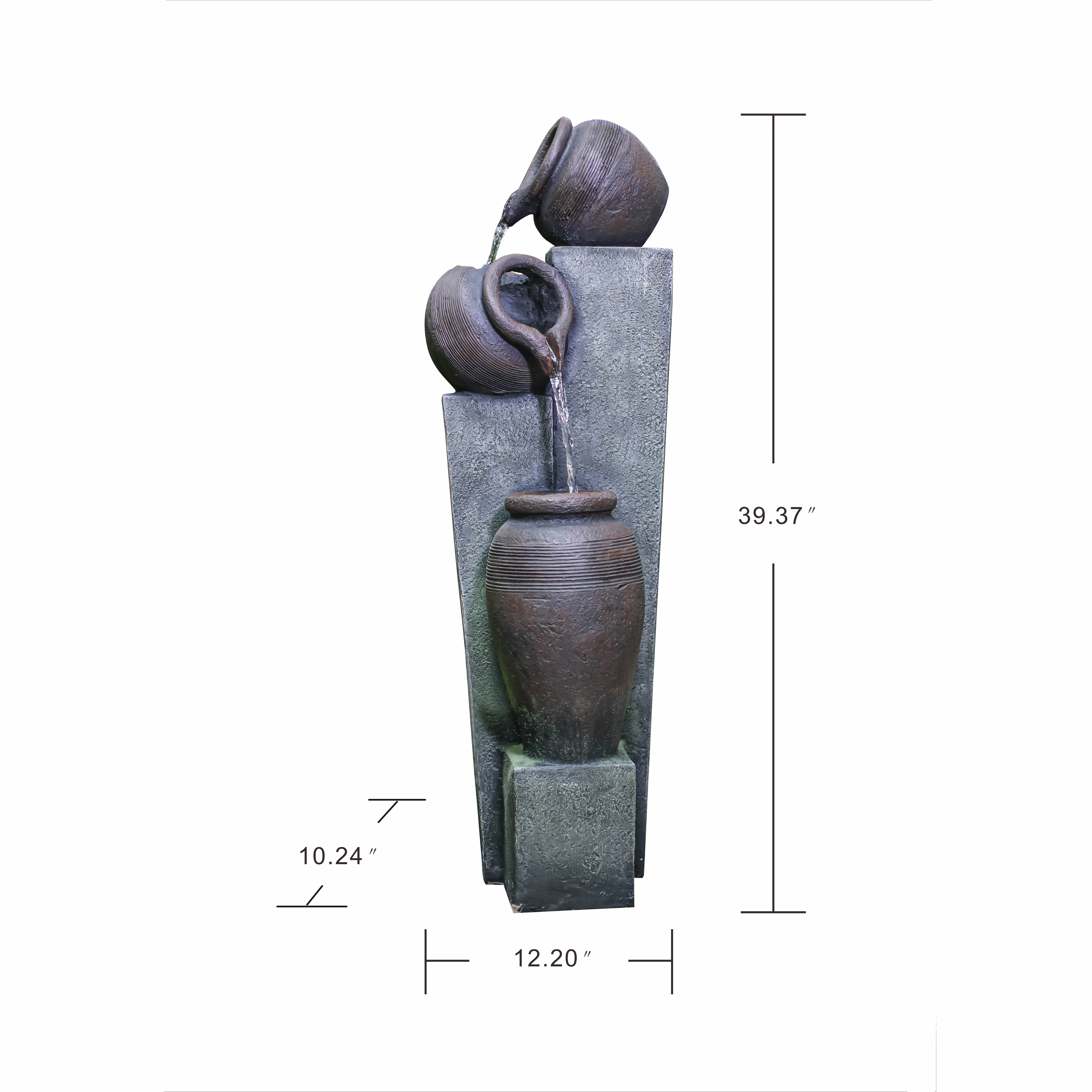 Напольный фонтанчик 39 дюймов 3-ярусные горшки-кувшины напольная стойка