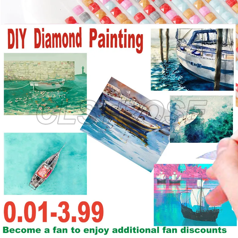

5D Diamond Painting Landscape Diy Ship On The Ocean Square Round Diamond Mosaic Cross Stitch Home Decoration