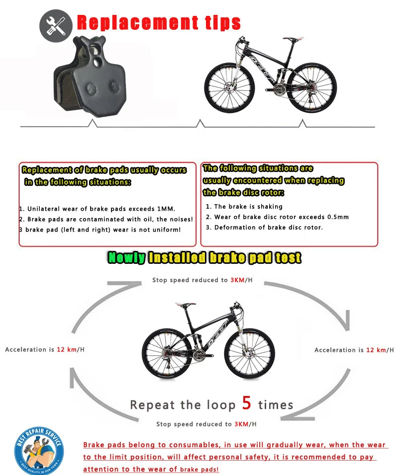 

10 Pair Semi-Metal MTB Mountain Bike Bicycle Disc Brake Pads For FORMULA ORO K18 K24 PURO Twins DA7 DA6 ATX710 Parts Accessories