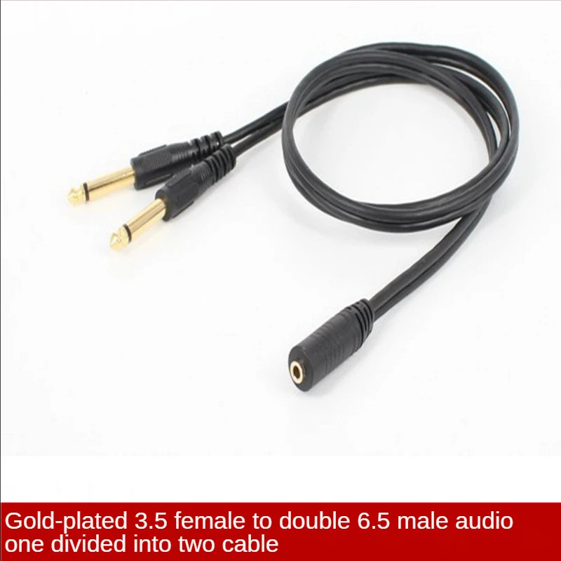 

3.5mm Stereo Double Track Male To 6.35mm Male Mono Audio Line Split In Two 6.35 Computer Mixer DVD Stage Audio Converter Cable