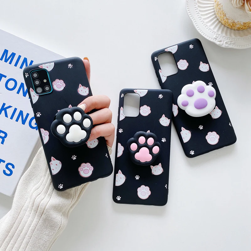 3d cartoon phone holder case for oppo realme 5 6 7 8 pro xt c21 5i c3 narzo 10 10a 20a 6i a11x a5 a9 2020 silicone stand cover free global shipping