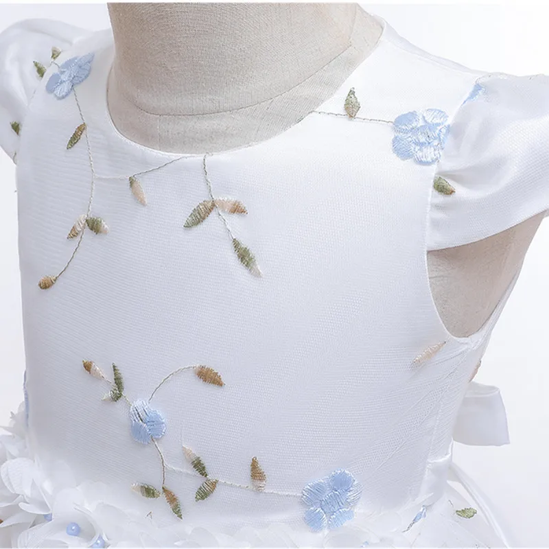 Кружевное официальное вечернее свадебное платье пачка принцессы детская одежда