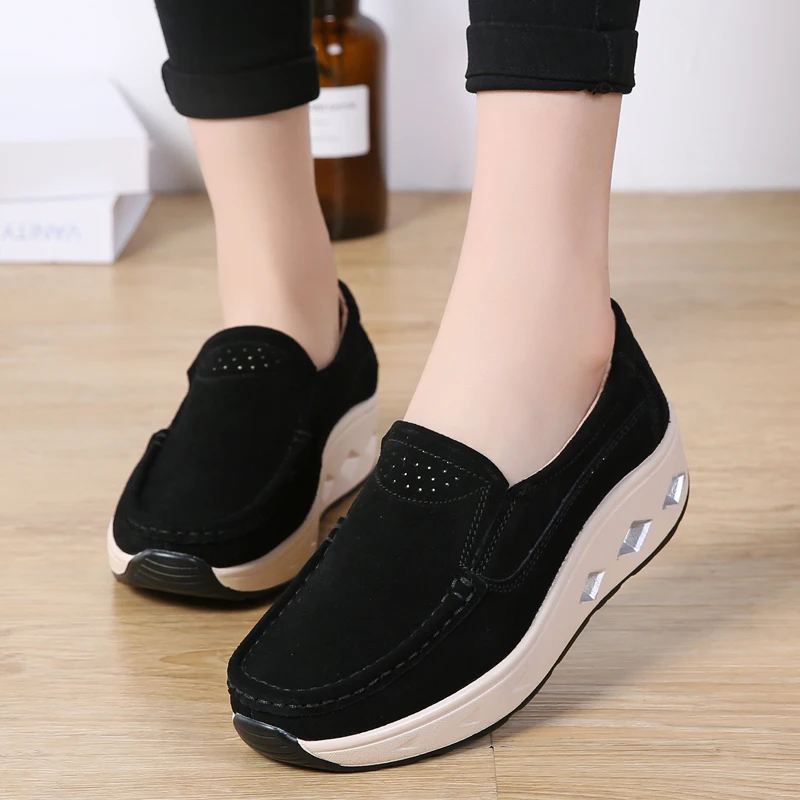 

Women Chunky Girls Zapatos Mujer Slip On Wedge Shoes Women Platform Casual Chaussure Femme Zapatos Mujer