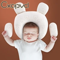 breathable stereotypes anti head baby protective pillow 100 cotton latex pillow for newborn 0 1 years old head shaping pillow