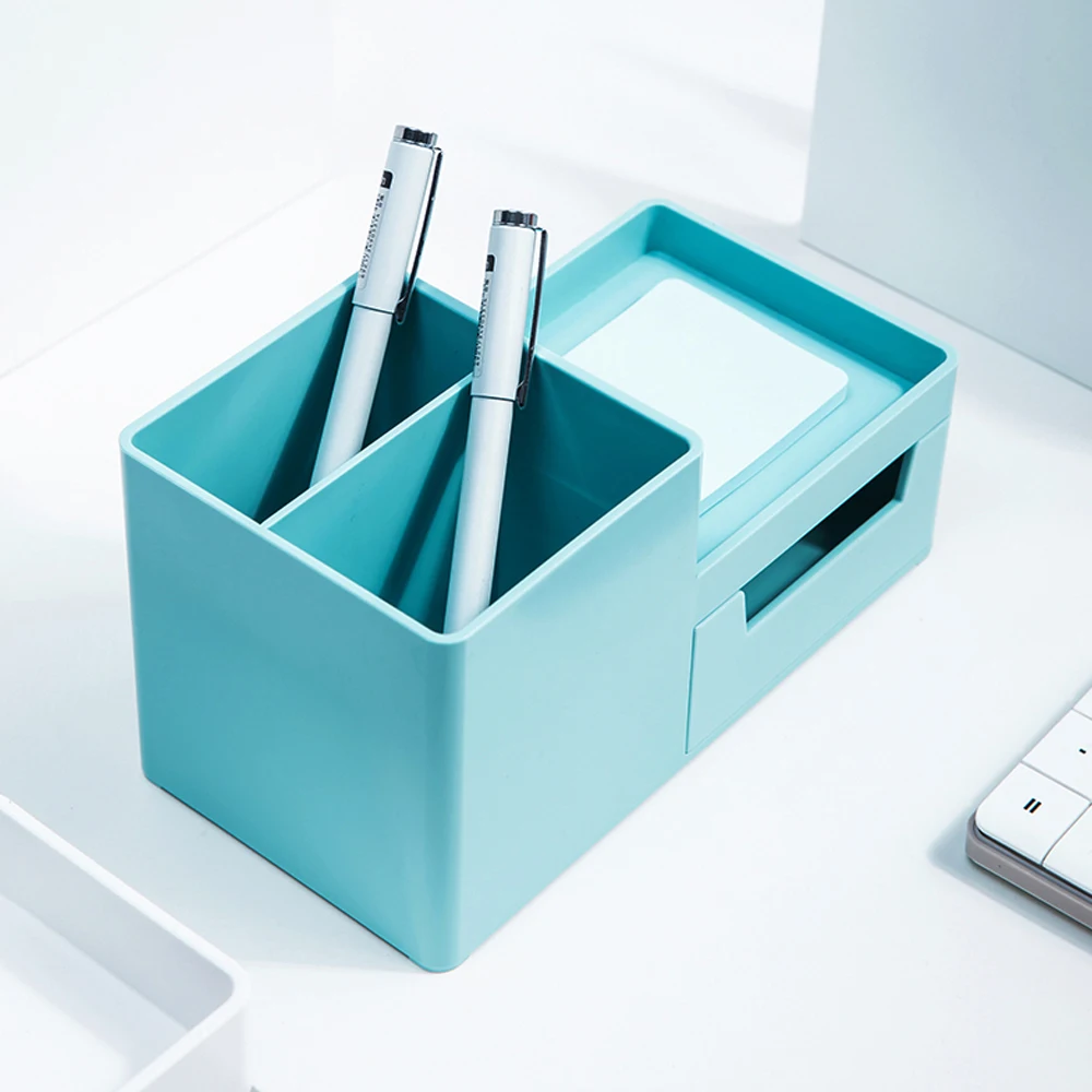 

Deli Pen Holder Desktop Storage Box Simple Finishing Box With Drawer Office Small Objects Placement Box Desktop Storage Holder