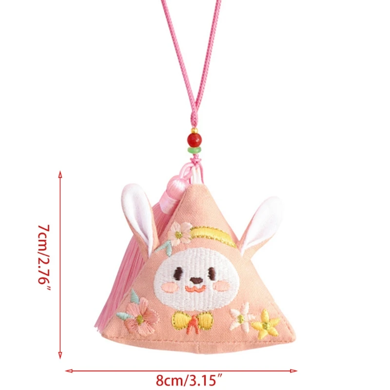 

Chinese Traditional Embroidery Blessings Sachets Pendants Empty Bag for Lunar New Year Ox Year Car Home Lucky Decoration