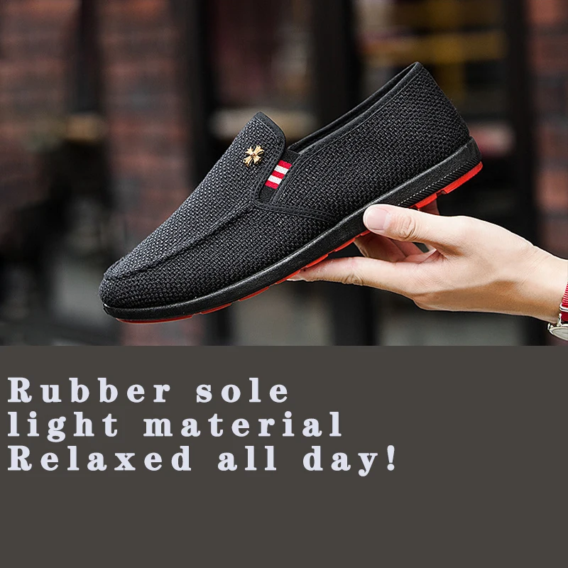 

Men's flat shoes fashion leisure sports walking shoes lightweight non slip rubber sole spring autumn