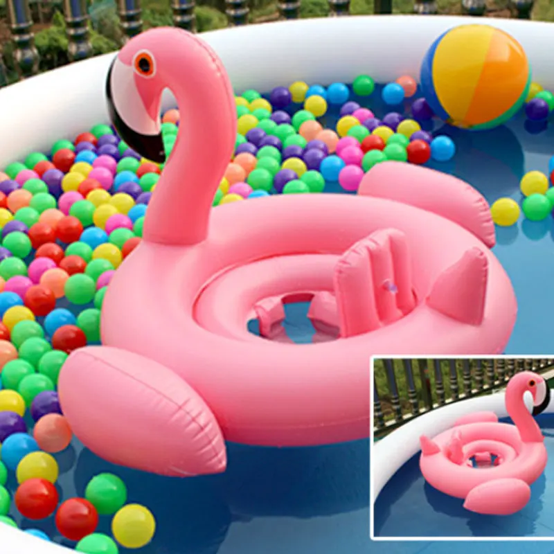Летнее Детское сиденье для плавания с фламинго лебедем безопасное Надувное