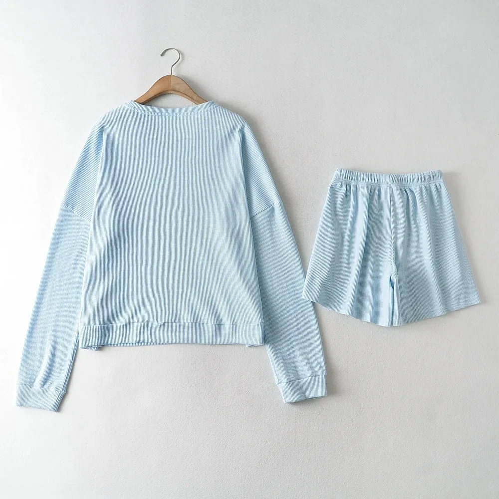 

Loose Hoodie+High Waist Shorts Women Harajuku Two Piece Set Solid Tracksuit Clothing 2021 Spring Summer Suits Ensemble Femme