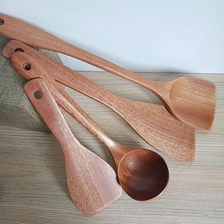 Лопатка черная ложка деревянная лопата для супа длинная ручка лопатка