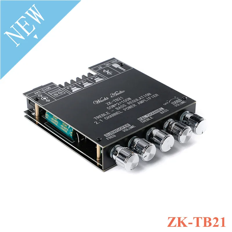 ZK-TB21 TPA3116D2 усилитель сабвуфера плата модуля 50WX2 + 100 Вт 2 1 каналов мощность аудио