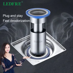 Дезодорант-дезодорант LEDFRE LF66011, из нержавеющей стали, для слива в полу ванной, с гидравлическим затвором, антиблокировочный, для глубокой воды, 304