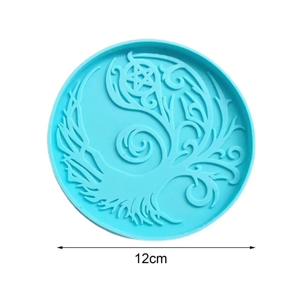

Reusable Coaster Mold Round Non Stick Soft Tree Coaster Epoxy Cup Mat Casting Silicone Mould for Craft DIY Tools Supplies
