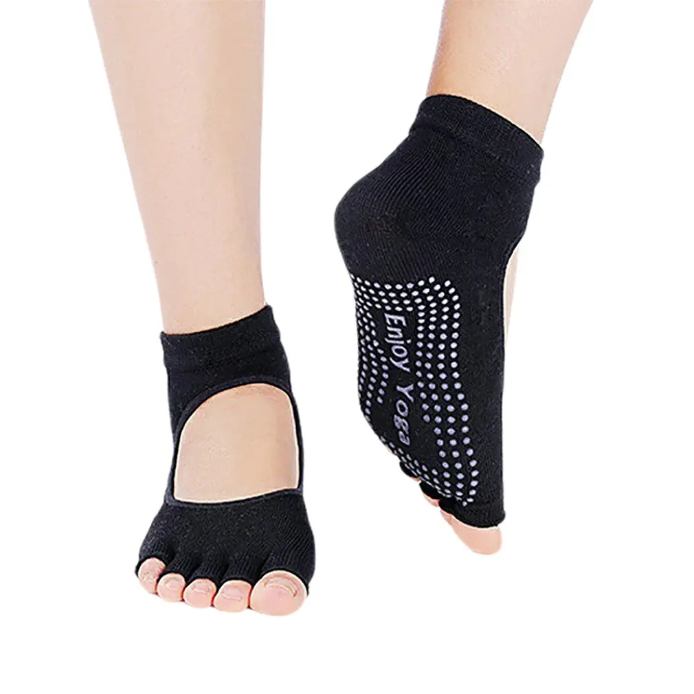 

Toeless Non Skid Sticky Grip Yoga Socks for Women Anti Slip Lady Gym Fitness Sports Pilates Professional Dance Sock