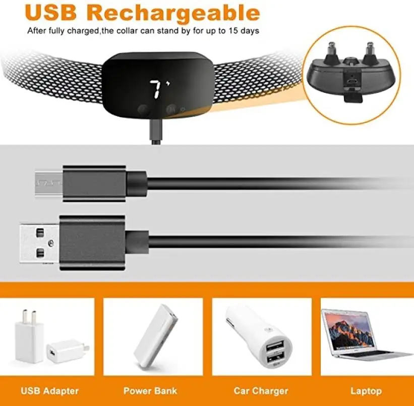 

Waterproof IP67 Pet Dog Anti Barking Device Electric Ultrasonic Dogs Training Collar Dog Stop Barking Vibration Anti Bark Collar