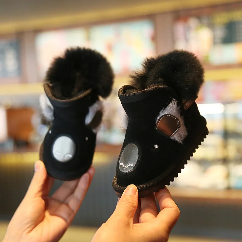 

Winter 2020 New Baby Boys Girls Snow Boots Genuine Leather Children Short Boots Cartoon Koala Shoes for 1-4Years Old Kids