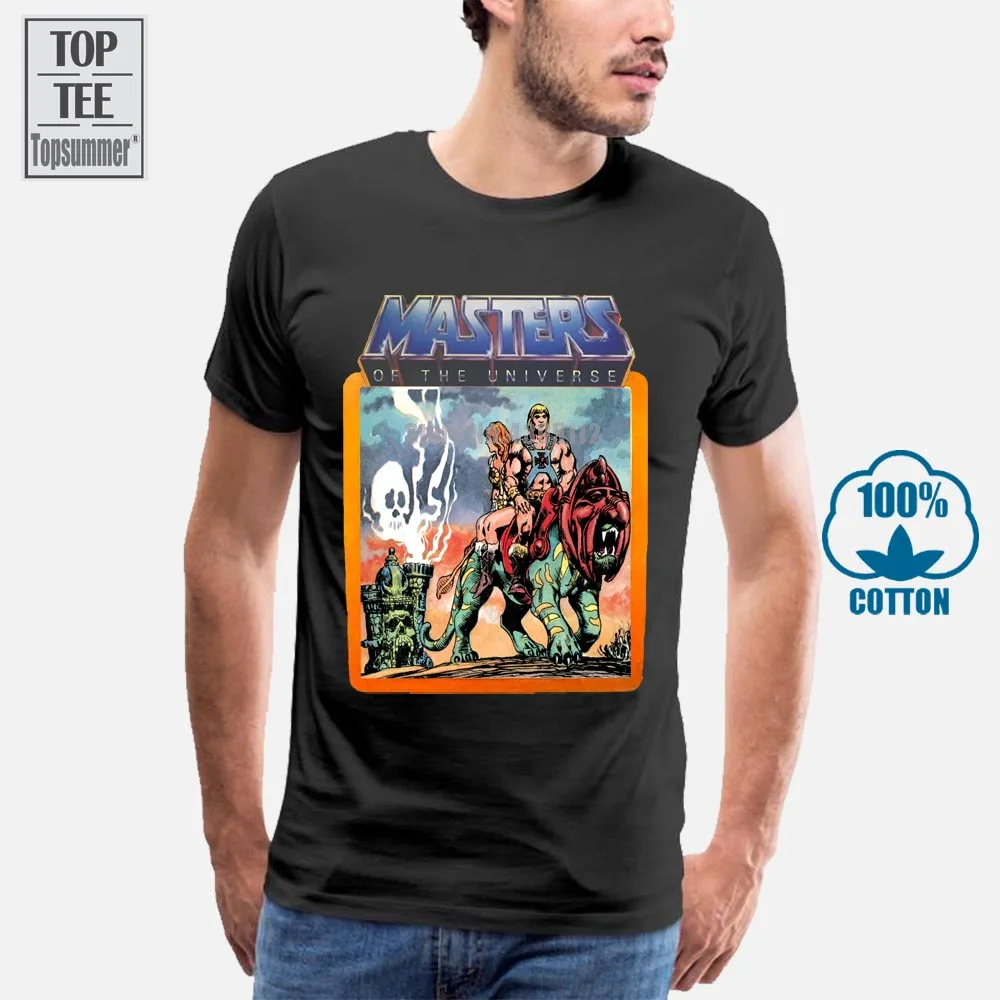

He Man Masters Of The Universe Battlecat And Teela T Shirts Graphic T Shirts Mens Short Sleeve Pure Cotton O Neck Tees