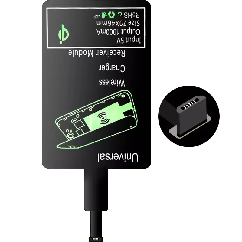 5 V/2A QI Беспроводная зарядная площадка зарядного устройства с кабелем micro usb для samsung Galaxy S7 S6 EDGE S8 S9 S10 Plus для Iphone 8 X XS MAX XR - Тип штекера: For Micro Receiver A