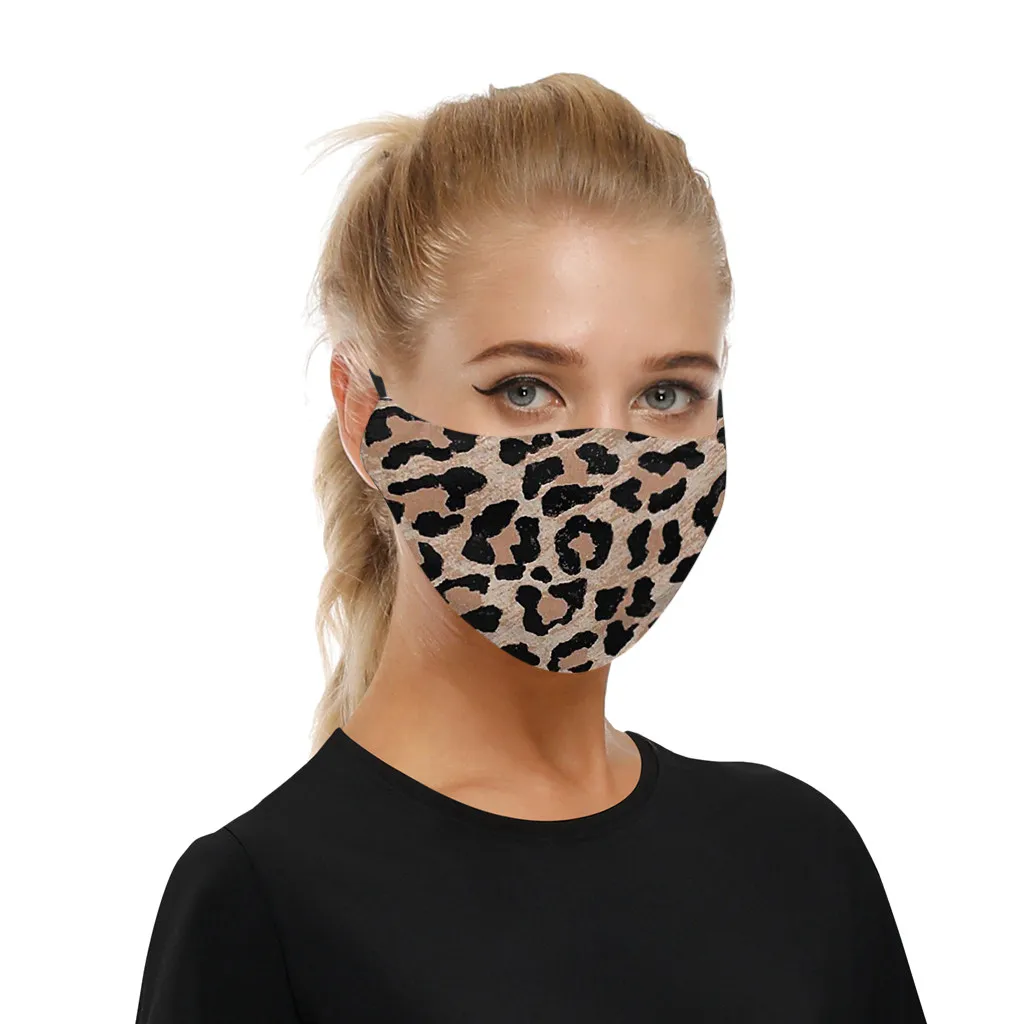 

Windproof Foggy Haze Protective Mask filter free Windproof Anti-dust Dustproof face cotton Reusable Washable leopard print