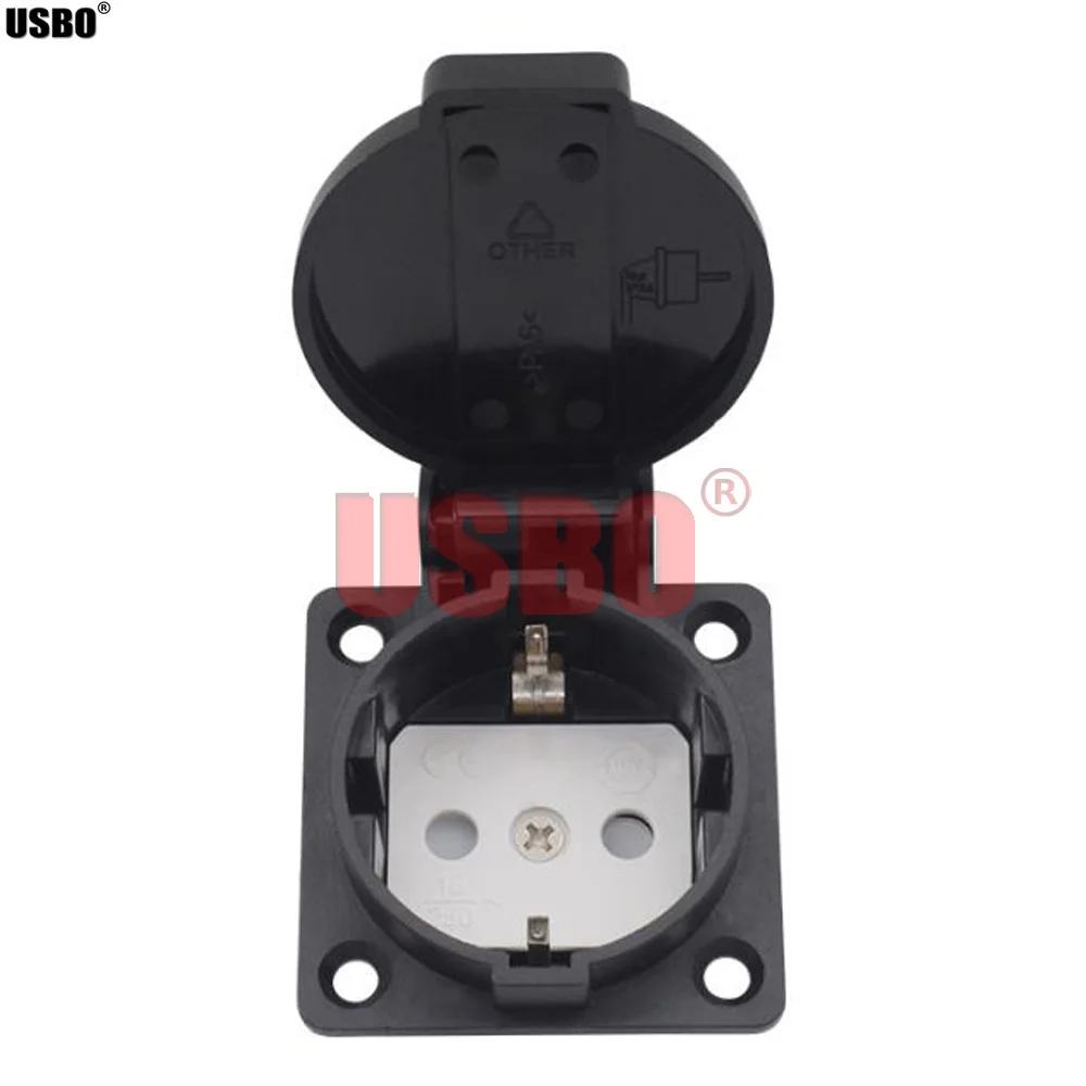 Розетка электрическая переменного тока с 2 контактами 16 А 250 В|waterproof socket|ac power