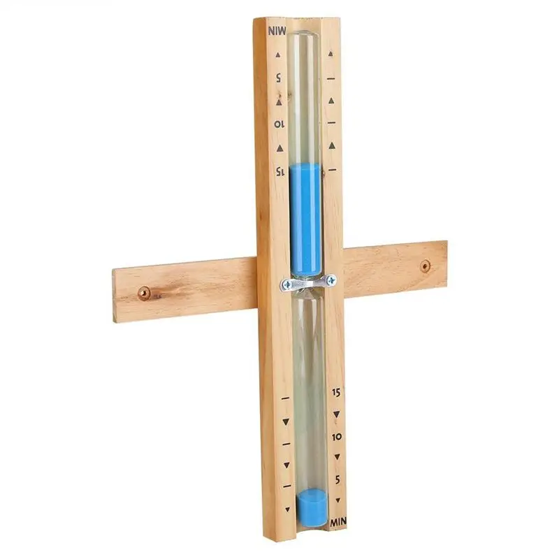 15 Minute Timer Sauna Hourglass Wall Rotating Sand Countdown Clock (Blue) |