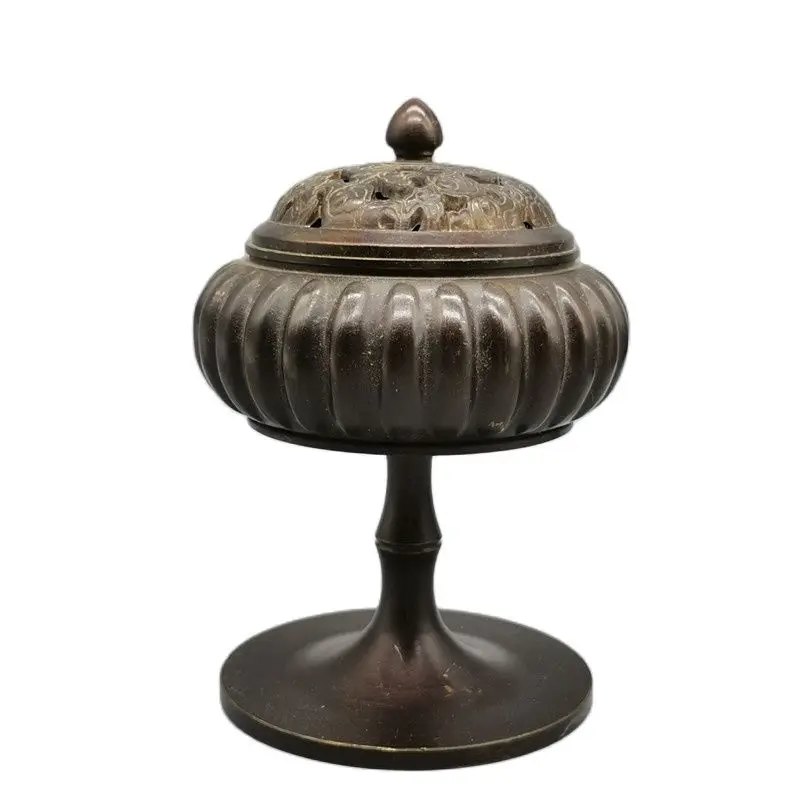 

Chinese antique bronze bamboo lantern censer decoration