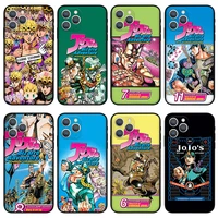anime jojo phone case for iphone 13 pro max 12 11 pro max mini xr xs 8 7 6 plus se 5 luxury anti fall silicone case