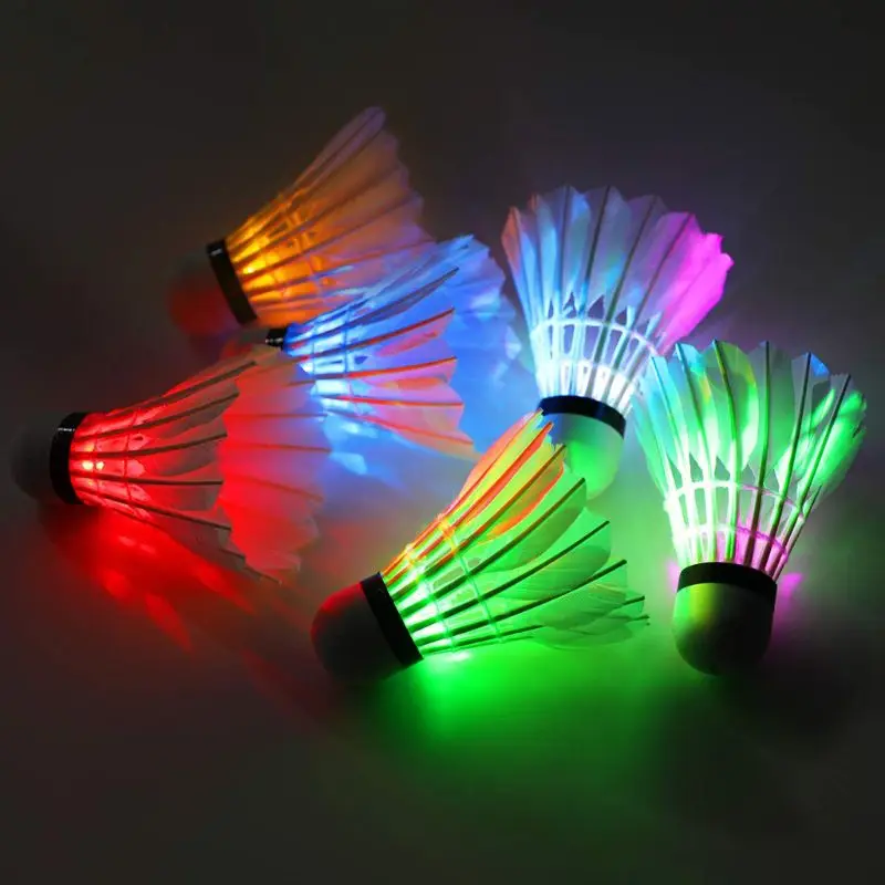 

6 шт. LED мяч для бадминтона Темная ночь красочное освещение Волан крытый спорт на открытом воздухе аксессуары