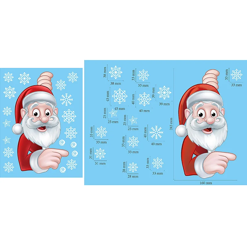 Съемный Рождественский ПВХ статический стикер Санта Лось окно стены стекло