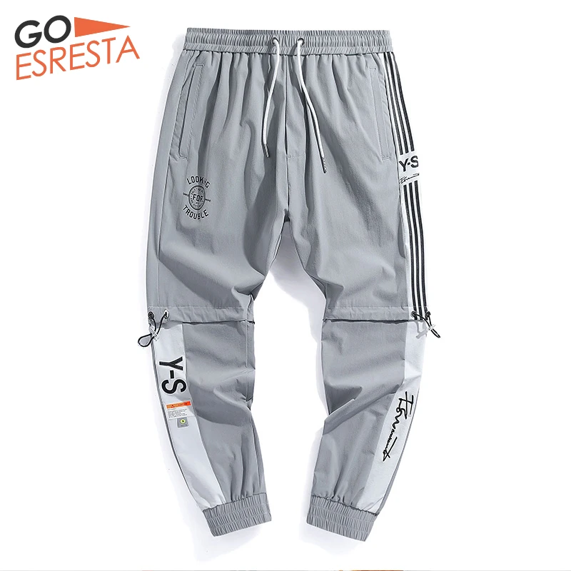

Мужские летние спортивные штаны GOESRESTA, уличная одежда, Джоггеры в стиле хип-хоп, штаны-карандаш, мужская одежда большого размера
