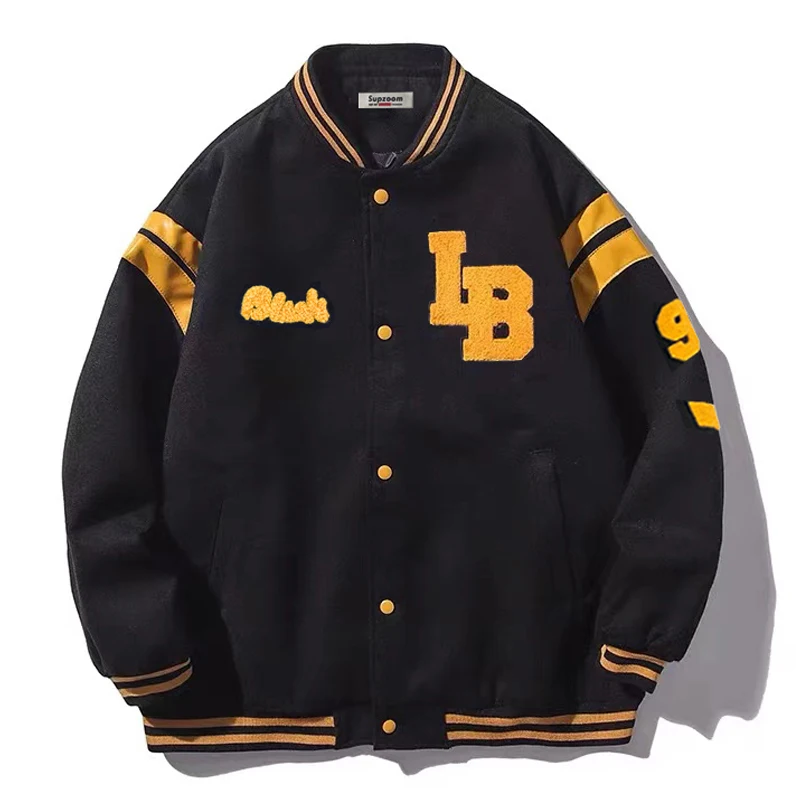 

chaquetas hombre 2021 winter baseball bomber jackets men White Black plus size Thicken Letter Print Cardigan Hoodie Jacket mens