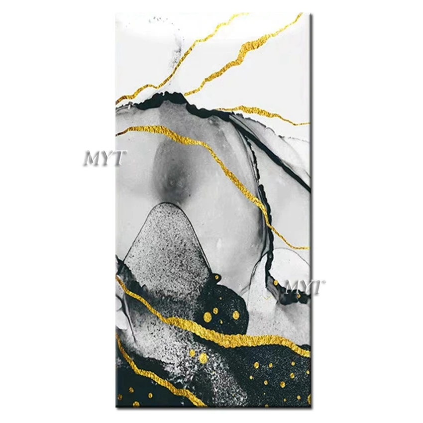 Танцы золотые линии картина маслом абстрактная 100% ручная роспись современное