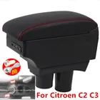 Подлокотник для Citroen C2 C3, для Citroen C2 ящик для хранения в подлокотнике автомобиля, зарядка через USB, двухслойные аксессуары для модификации