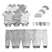 2021 unisex clothing sets newborn baby boy clothes solid bodysuitspantshatsgloves cotton baby girl clothes roupa de bebe