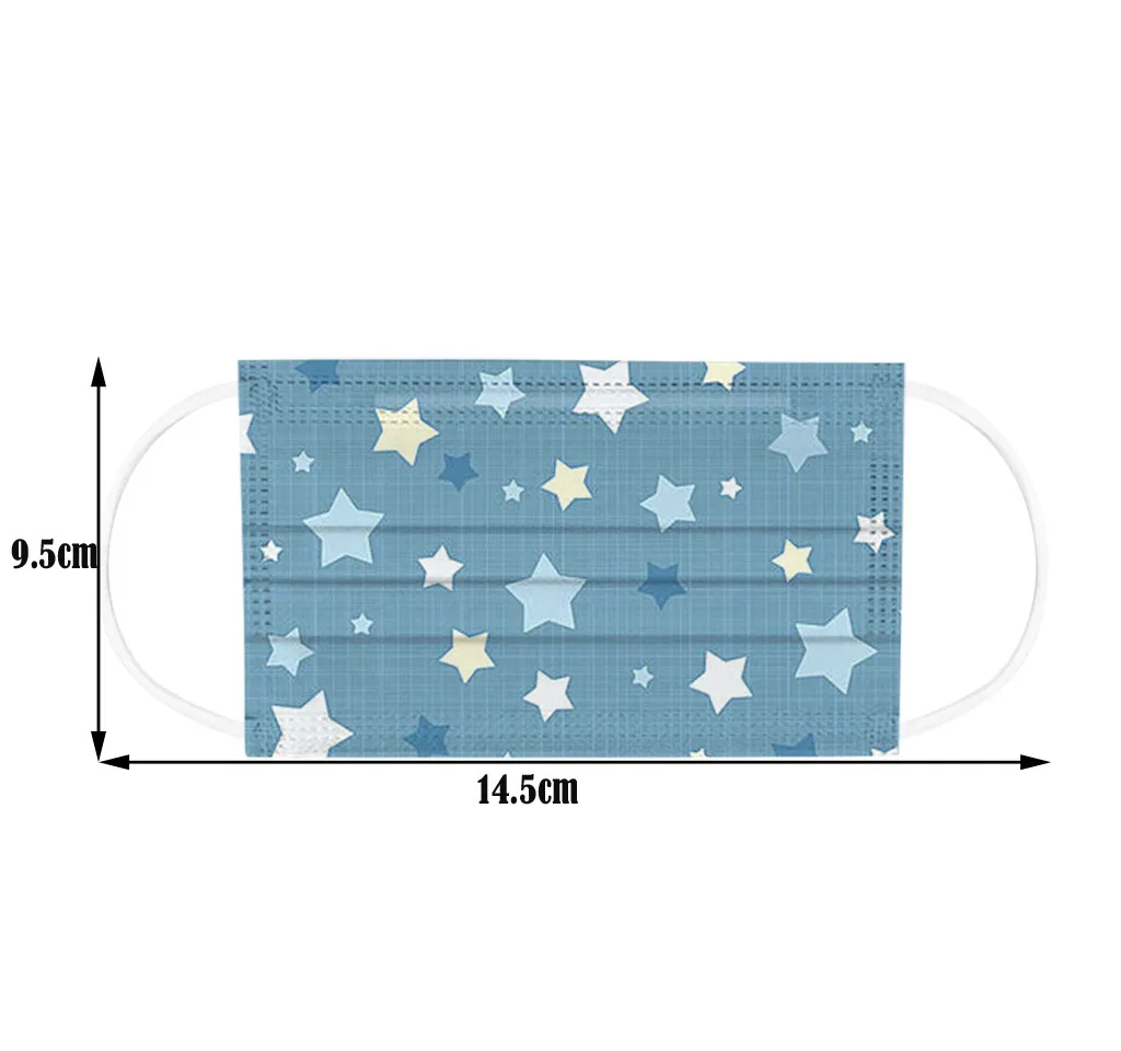 

Headband masque mascarillas Children's Three-Layer Protective Dust-Proof Cartoon Printed Disposable Mask mscara #