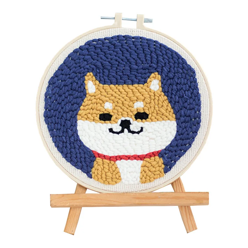 Мультяшная собака Волшебная DIY Дырокол Набор для вышивки начинающих с обручем