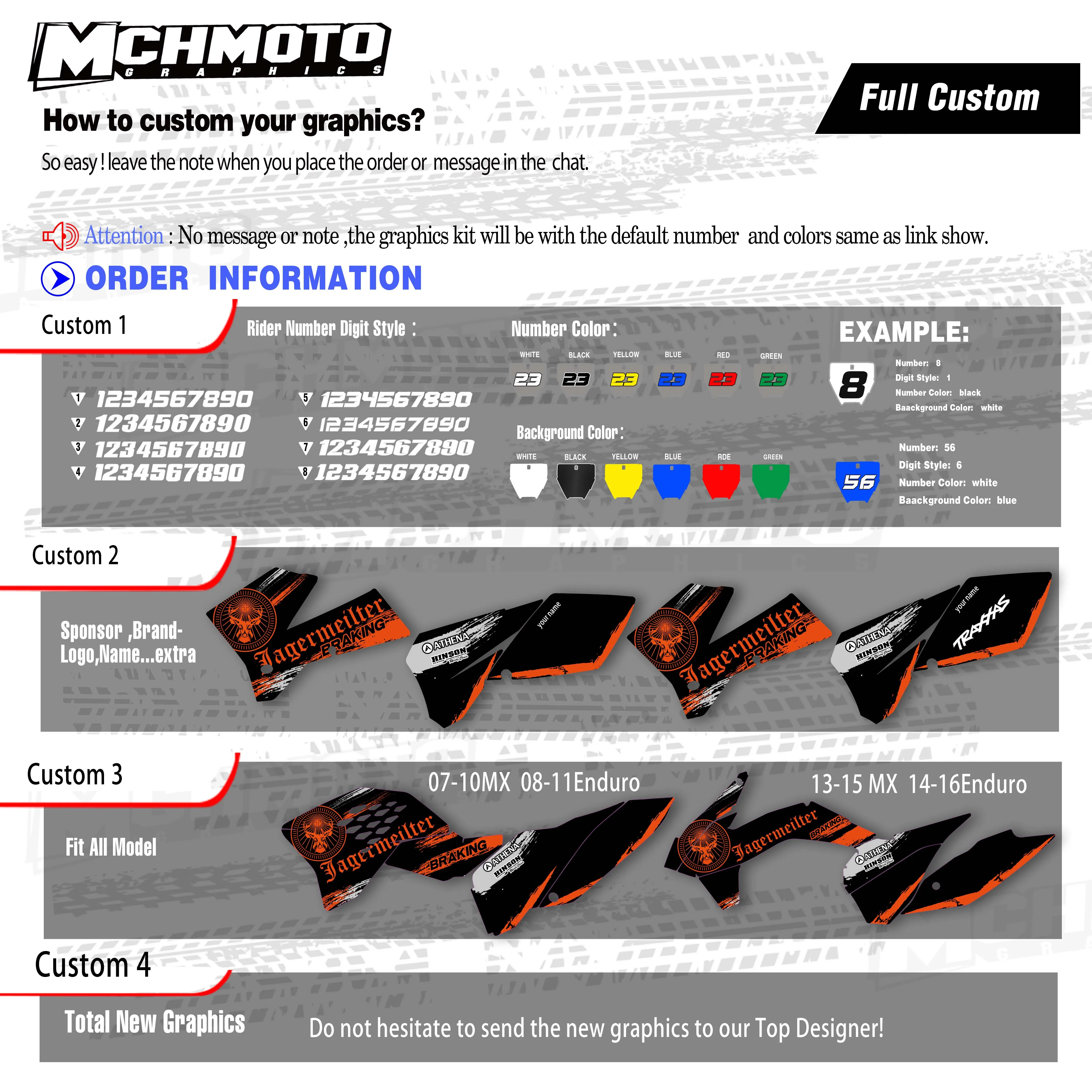 MCHMFG для KTM 125 200 250 300 400 450 525 EXC 540 2005 2006 2007 полный графический Набор наклеек наклейки
