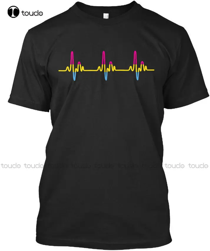 

New Fashion T Shirt Graphic Letter Men Casual Cotton Short Sleeve Pansexual Pride Heartbeat , T - N/A Elegant T Shirt Dress